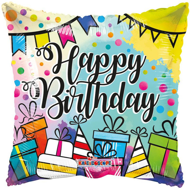 18"C Happy Birthday Presents Gellibean flat (10 count)