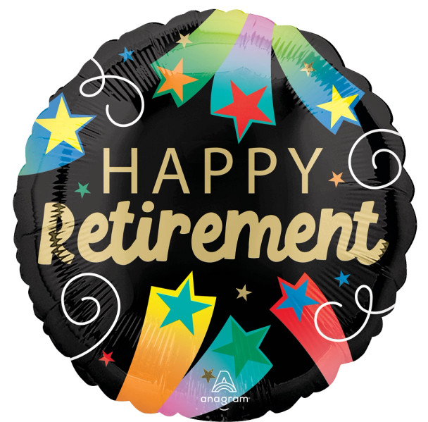 18"A Happy Retirement Black Pkg (5 COUNT)