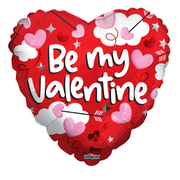 18"C Be My Valentine Clouds and Arrows flat (10 count)