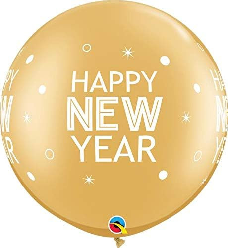 36"Q New Year Sparkle & Dots Gold Print (2 count)