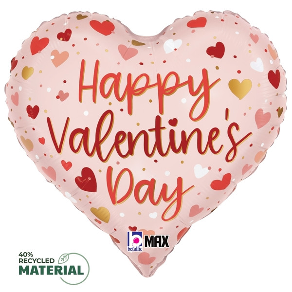 18"S Happy Valentine's Day Pink Blush flat (10 count)