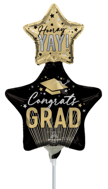 14"A Congrats Grad Yay Stars Air-Fill Only (10 count)