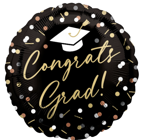 18"A Congrats Grad Gold Cap flat (10 count)