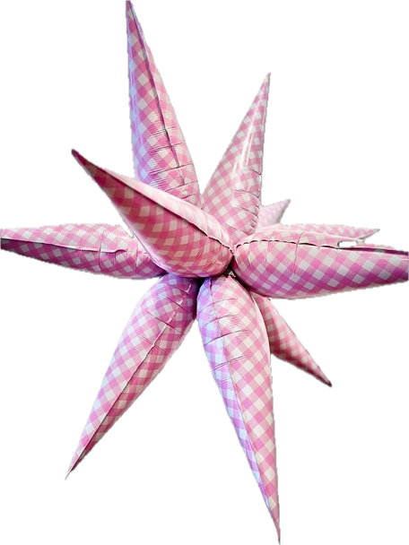 40" Starburst Gingham Pink (1 count)