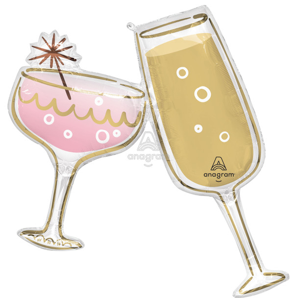 32"A Champagne Glasses Radiant Toast flat (5 count)