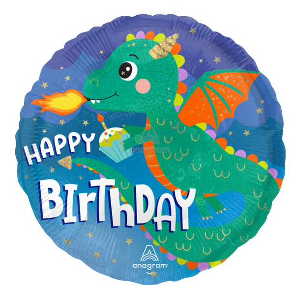 18"A Happy Birthday Cute Dragon Pkg (5 count)