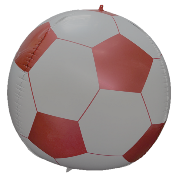 22"B Soccer Ball Sphere Red/White flat (5 count)
