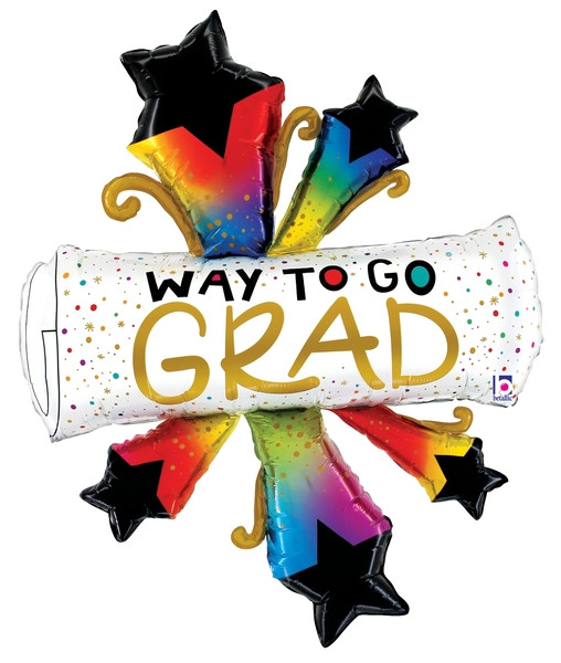 42"S Way To Go Grad Diploma Bursting Stars Pkg  (1 COUNT)