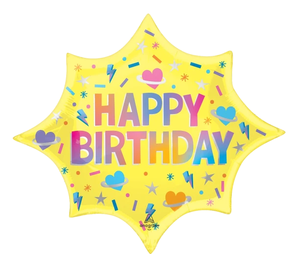 29"A Happy Birthday Solar Flare FLAT (5 count)
