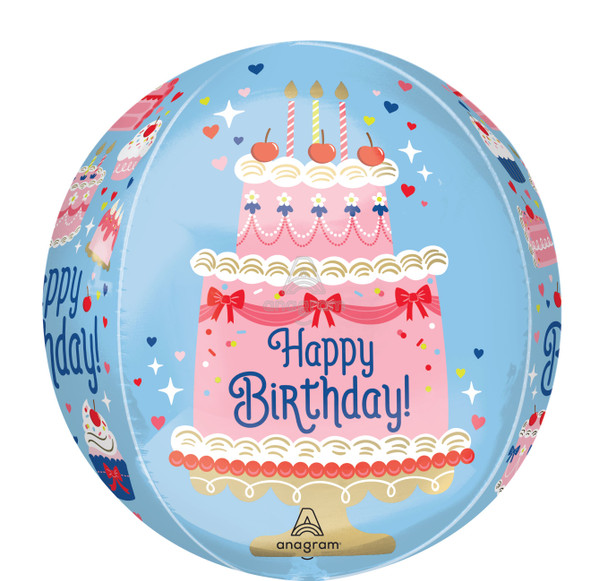 16"A Happy Birthday Cherries on Top Orbz Pkg (5 count)