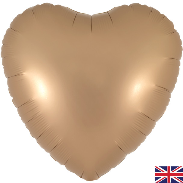 18"O Heart Latte Satin flat (10 count)