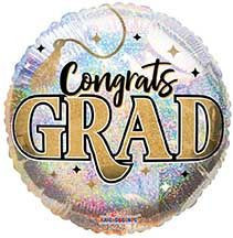 18"C Congrats Grad Holographic Pkg (5 COUNT)