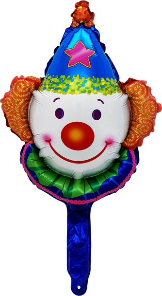 14"B Clown Head Blue Hat Air-Fill flat (10 count)