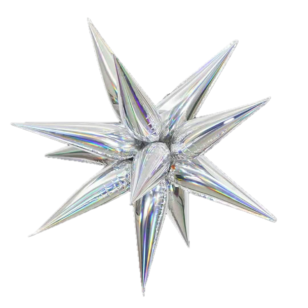 40"B Exploding Star Silver Lazer flat (1 COUNT)