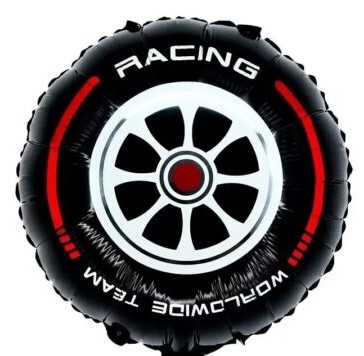 18"B Car Tire Wheel Racing Red flat (10 count)