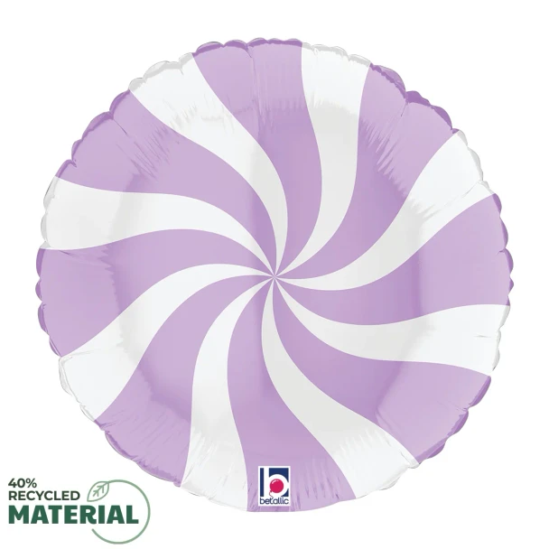 18"S Candy Swirl White and Matte Lilac Pkg (5 COUNT)