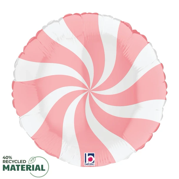 18"S Candy Swirl White and Matte Pink Pkg (5 COUNT)