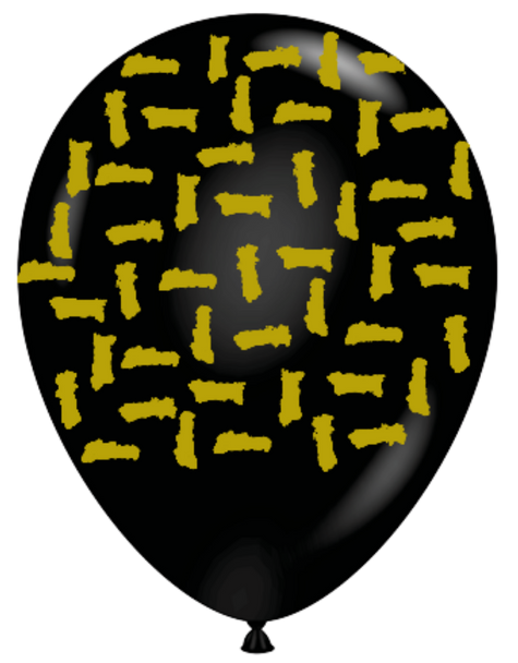 11"T Bold Black with Gold Print (25 count)