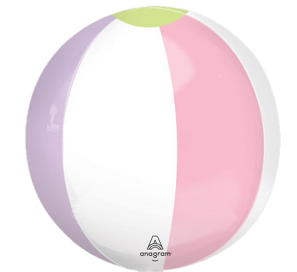 16"A Beach Ball Pastel Orbz Pkg (5 count)