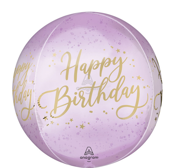 16"A Happy Birthday Lavender Luxe Orbz Pkg (5 count)