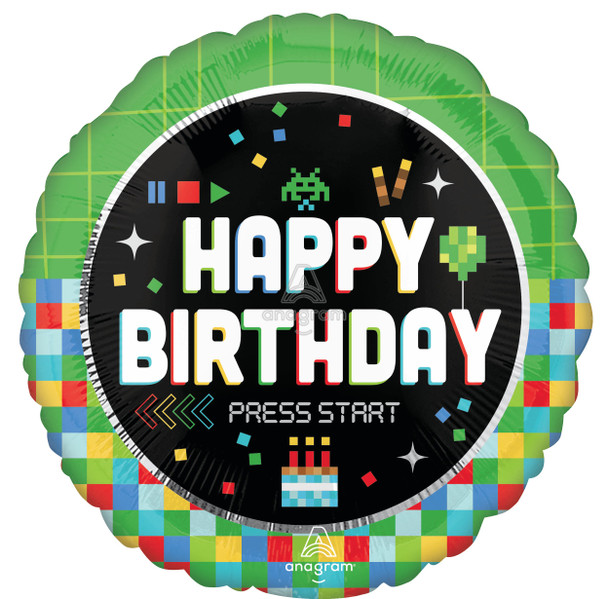 18"A Happy Birthday 8-Bit FLAT (10 COUNT)