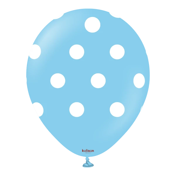 12"K Polka Dot Light Blue with White (25 count)