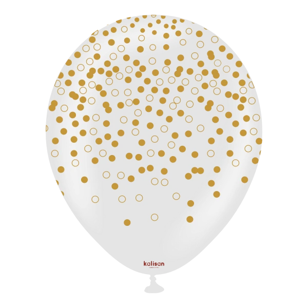 12"K Clear with Gold Confetti Print (25 count)