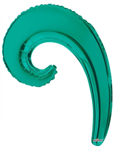 14"C Kurly Wave Turquoise Green flat (10 count)