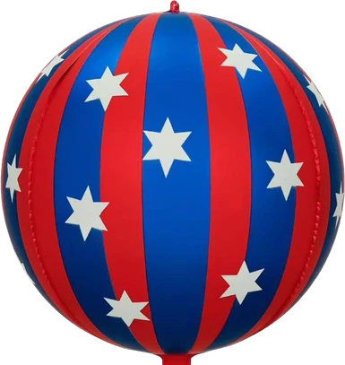 18"B Stripe with Stars Sphere Pkg (5 COUNT)