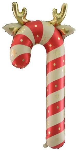 51"B Candy Cane Reindeer Red/Ivory Pkg (5 COUNT)