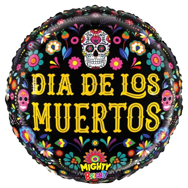 21"S Halloween Sugar Skull Floral Dia De Los  Muertos Pkg (5 count)