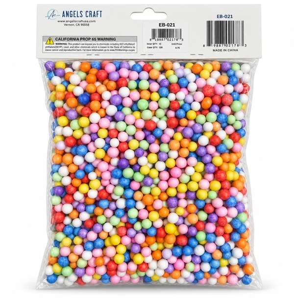MEDIUM Styrofoam Balls Multi Primary Pkg (1 count)