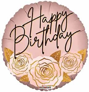 18"C Happy Birthday Roses flat (10 count)