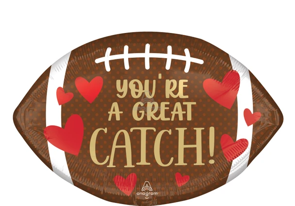 31"A You're A Great Catch Football Red Zone Pkg (5 count)