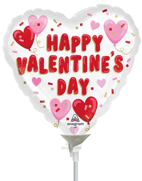9"A Happy Valentine's Day Love Is In The Air air-fill flat (10 count)