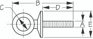 Sea-Dog Line Stainless Steel Eyebolt 1/2"D 1/4"X3-3/8" (080466-1)