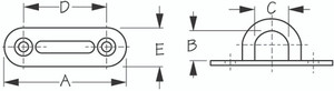 Sea-Dog Line Stainless Steel Oblong Eye Plate 2-1 /8" (089701-1)
