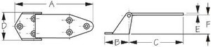 Sea-Dog Line Heavy Duty Offset Hinge 1-9/ 16X5-1/4 (201730-1)