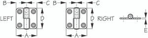 Sea-Dog Line Stainless Steel Butt Hinge 1-1/2X1-1/2 - Sea-Dog Line (201585)