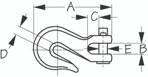 Sea-Dog Line Stainless Steel Clevis Grab Hook 3/8" (146710)