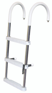 T.H. Marine 3-Step Tscop Pontoon Boat Ladder Stainless Steel (Duf3)