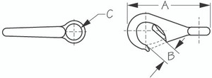 Sea-Dog Line Stainless Steel Fast Eye Boat Snap - Size 3 (146123-1)