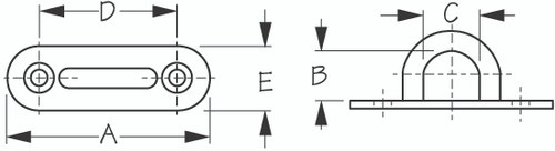Sea-Dog Line Stainless Steel Oblong Eye Plate 2-1 /8" (089701-1)