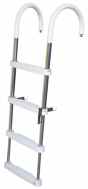 T.H. Marine 4-Step Tscop Pontoon Boat Ladder Stainless Steel (Duf4)