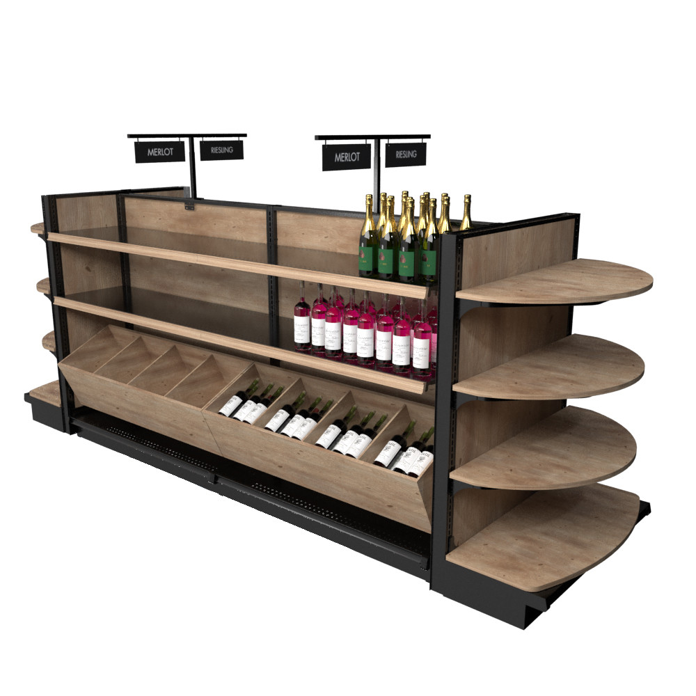 E&YのDISPLAY SHELVES Liquor Store Shelves | Wood Gondola Shelving | DGS Retail