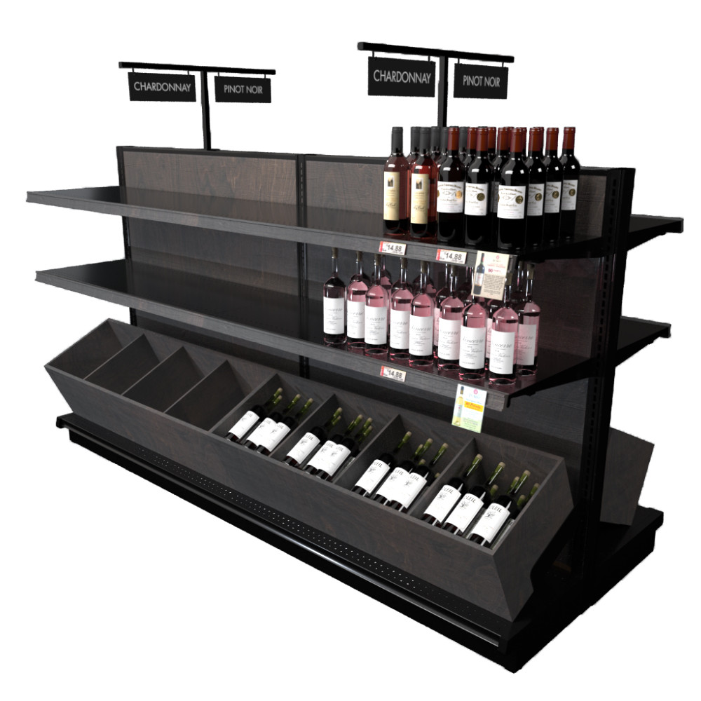 Wooden Wine Display Shelving Liquor Store Fixtures DGS Retail
