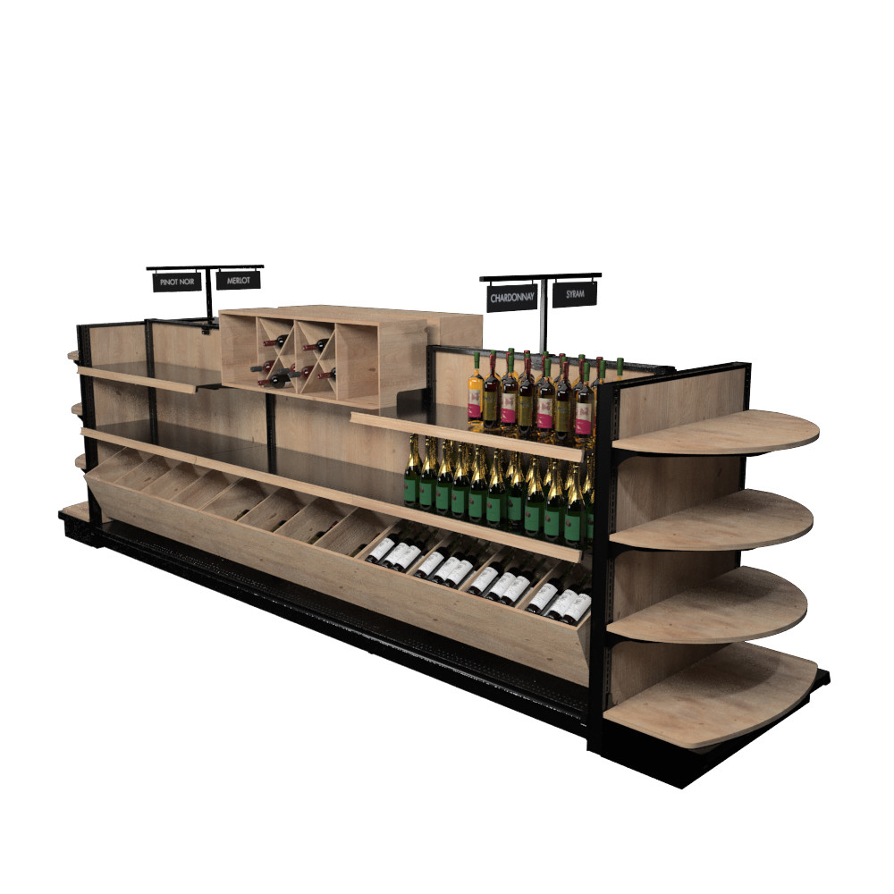 Liquor Store Shelving Retail Wooden Wine Rack Display DGS Retail