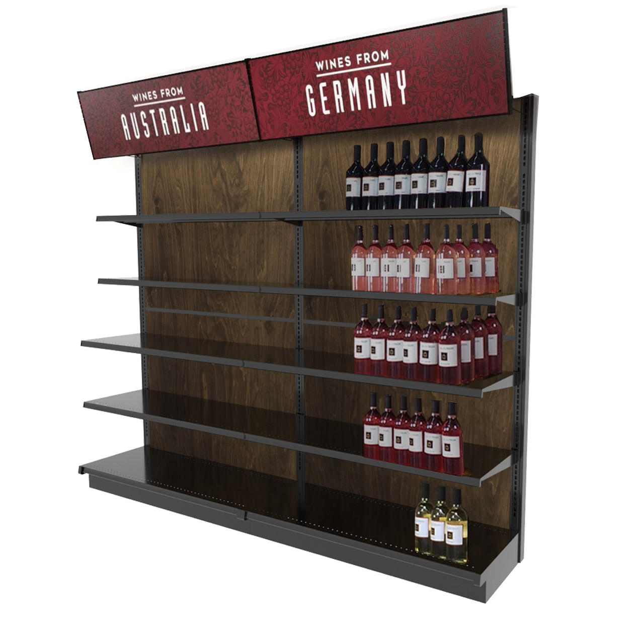 Liquor Store Wooden Wine Wall Display With 10 Shelves DGS Retail