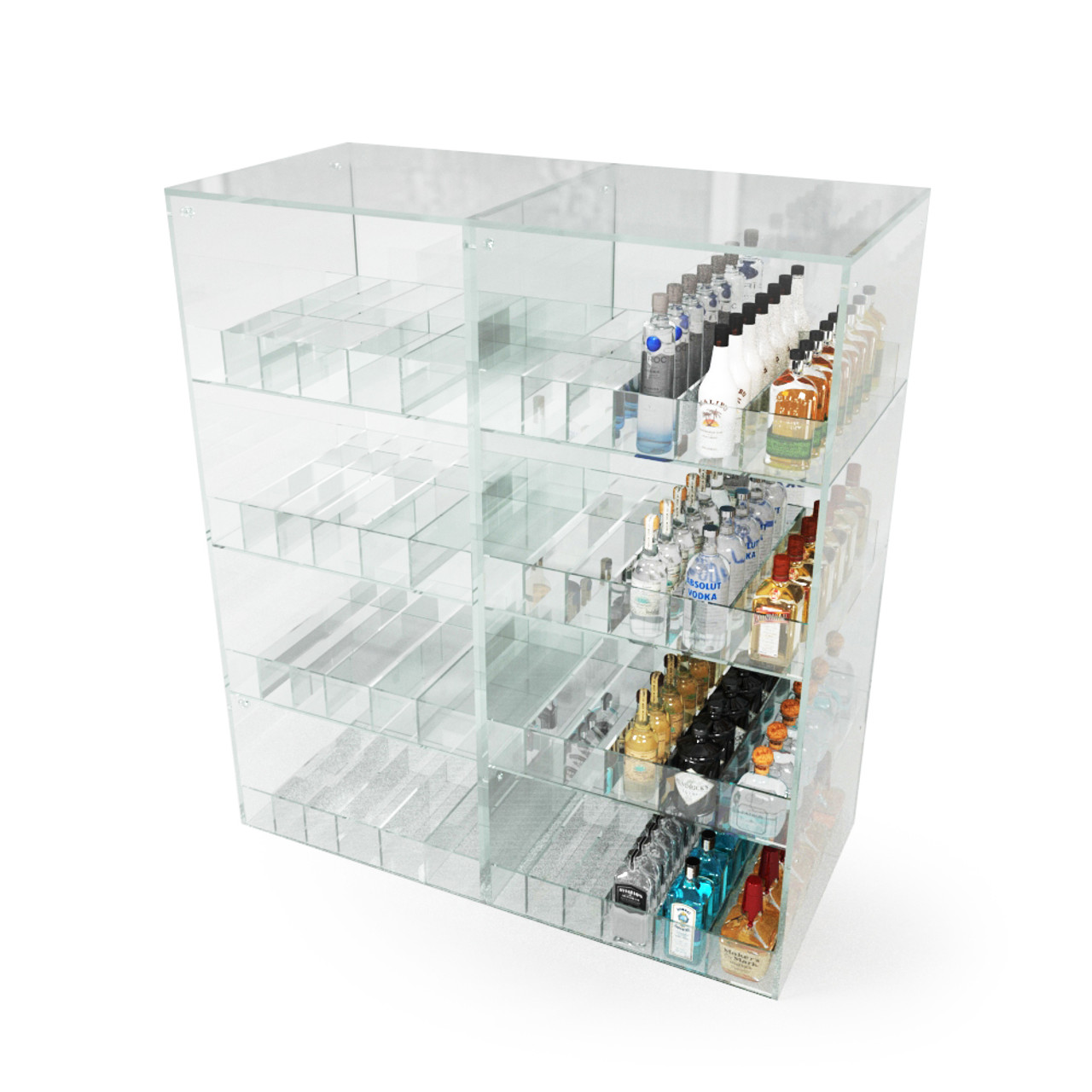 PALB24 Acrylic Mini Liquor Bottle Display: Hi-Capacity Checkout