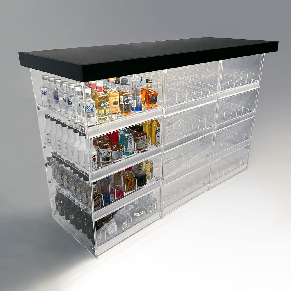 Panny Trio LED Illuminated Mini Liquor Bottle Display Case - 36